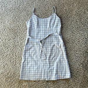 Brandy Melville White and Blue Plaid Dress